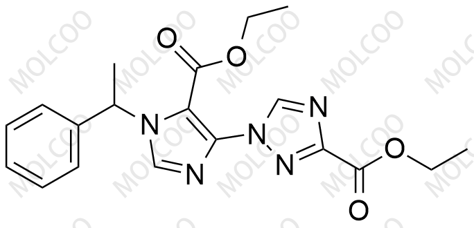 乙基1-(5-(乙氧羰基)-1-(1-苯基乙基)-1H-咪唑-4-基)-1H-1,2,4-三唑-3-甲酸酯